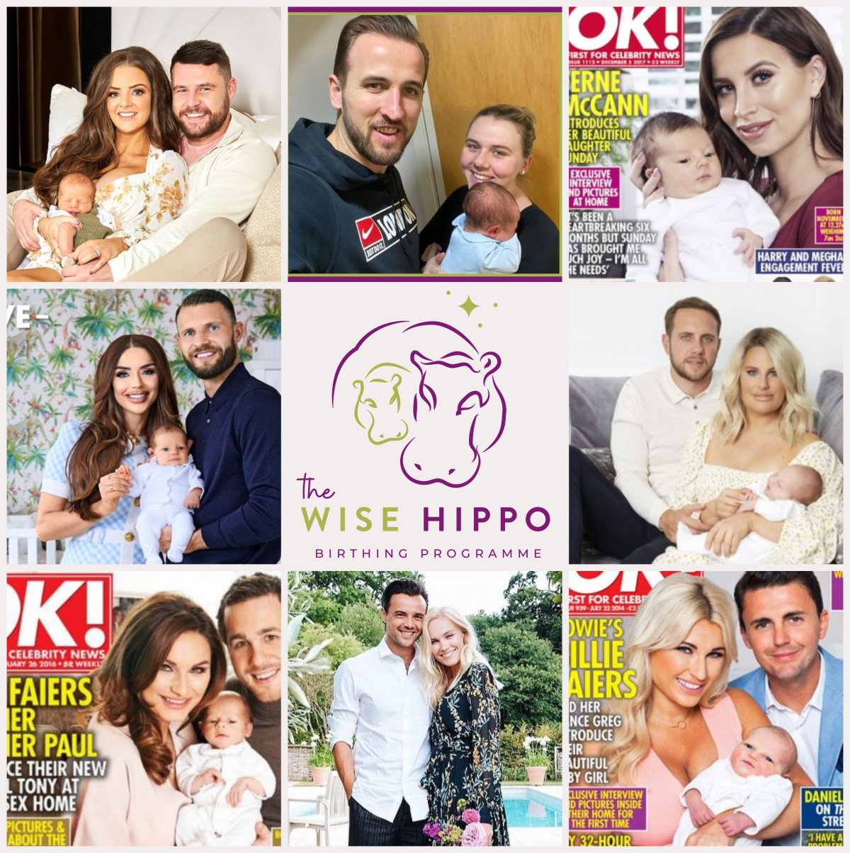 Wise Hippo celebs 21 The Wise Hippo attracts many hypnobirthing celebrities to our courses